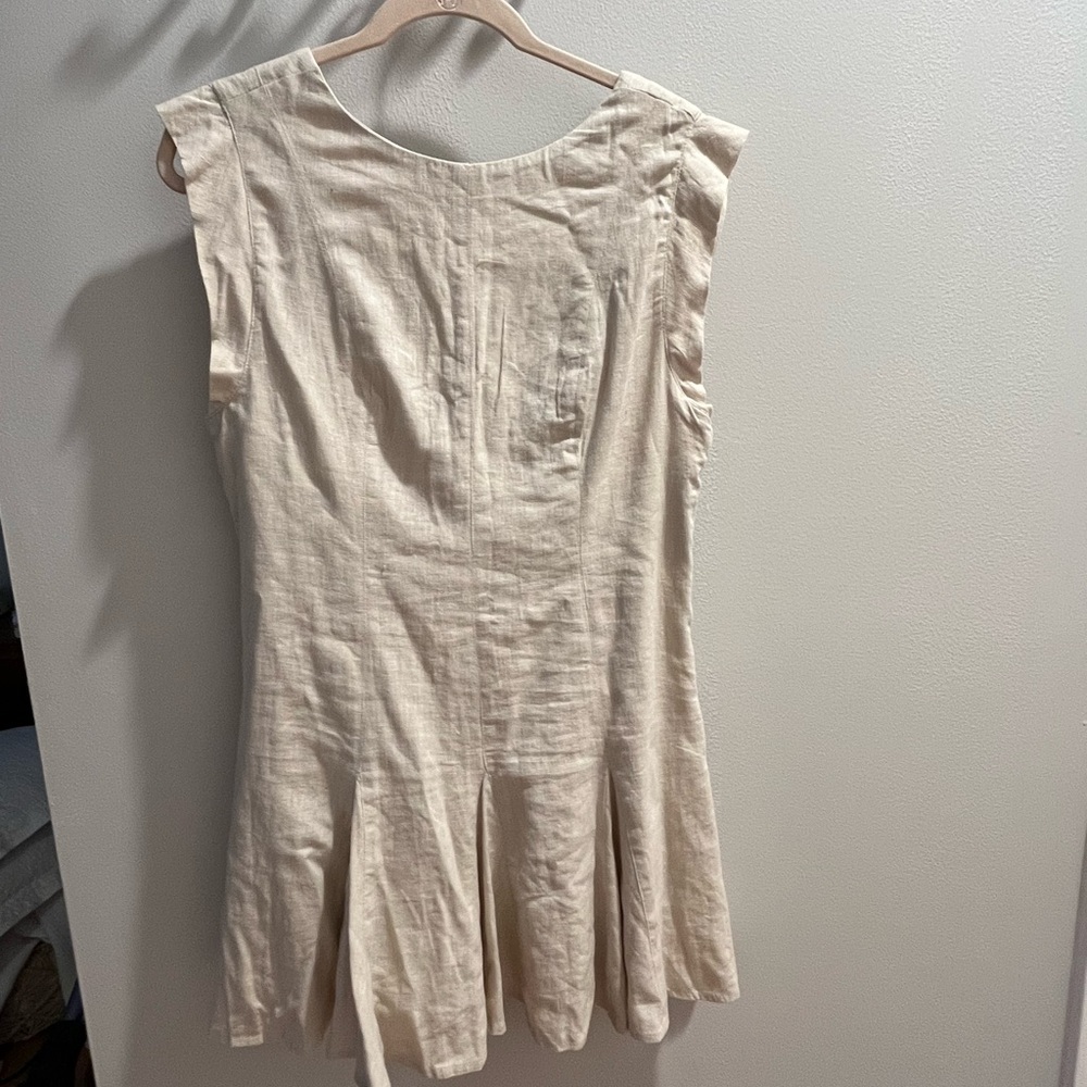 Abercrombie Cream Sleeveless Linen Dress NWT!